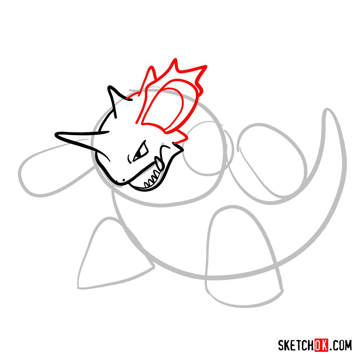 How to draw Nidoking Pokemon - step 05