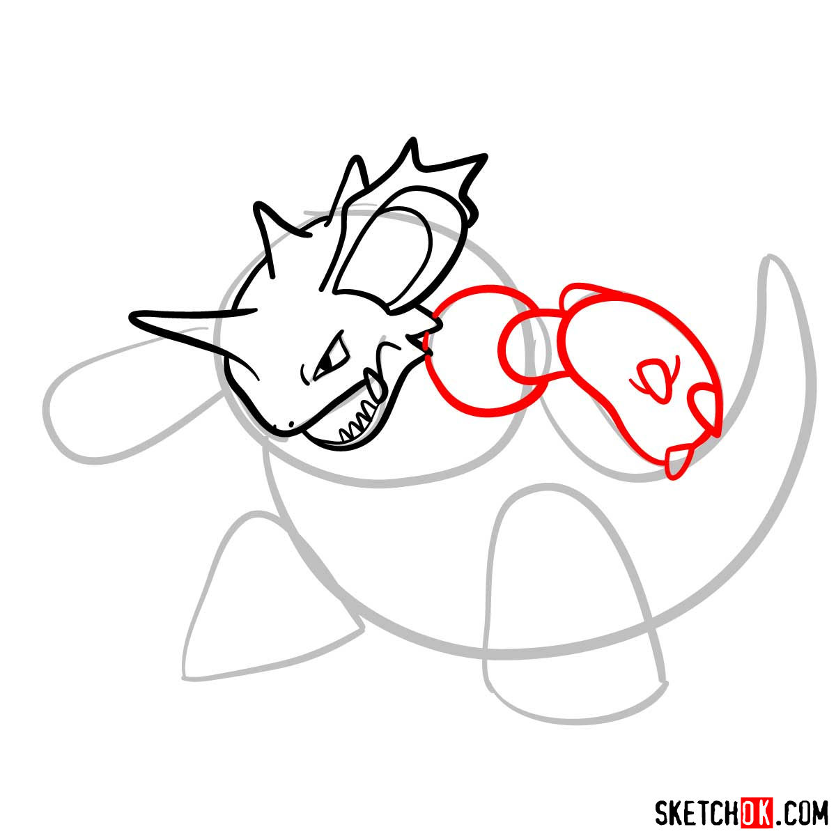 How to draw Nidoking Pokemon - step 06