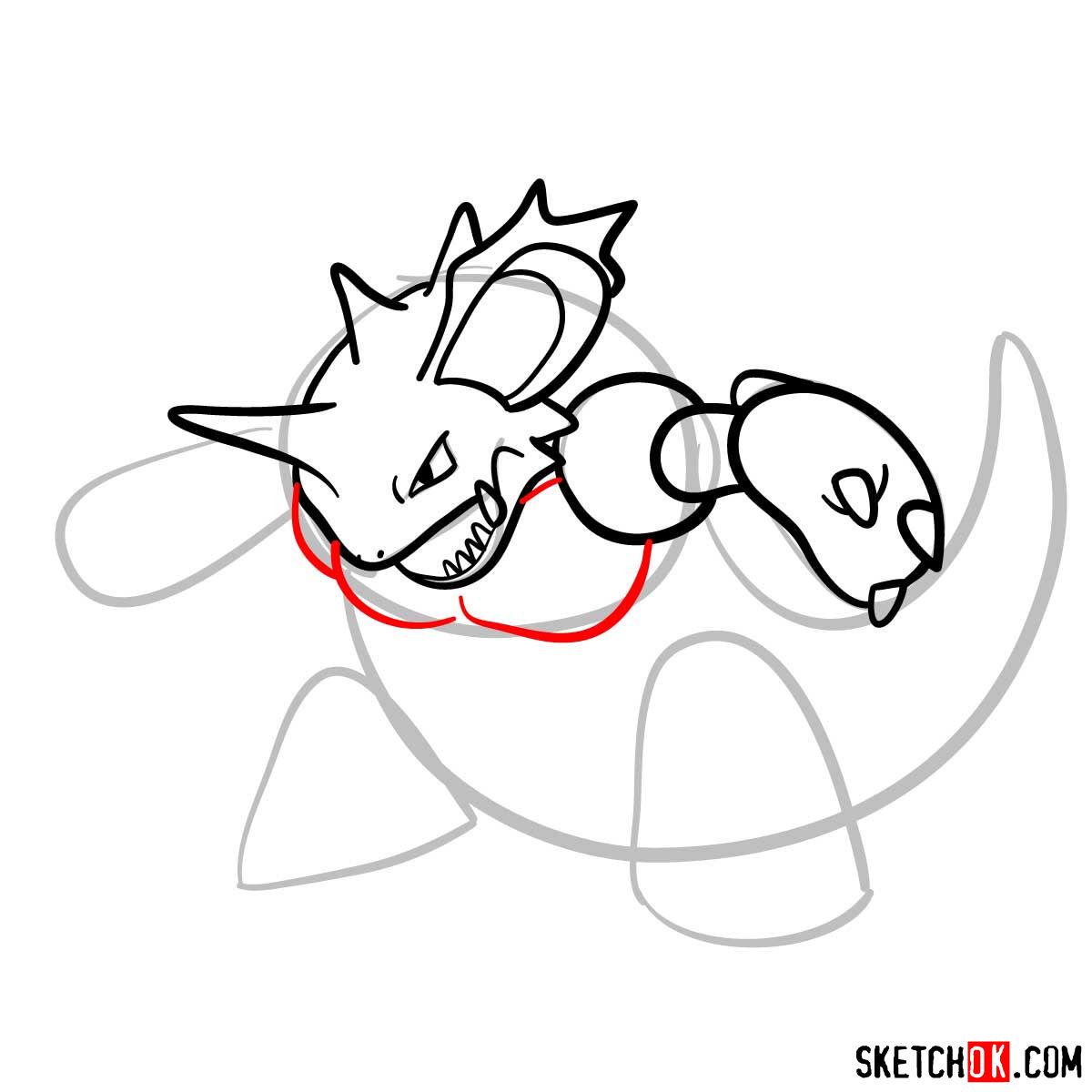 How to draw Nidoking Pokemon - step 07
