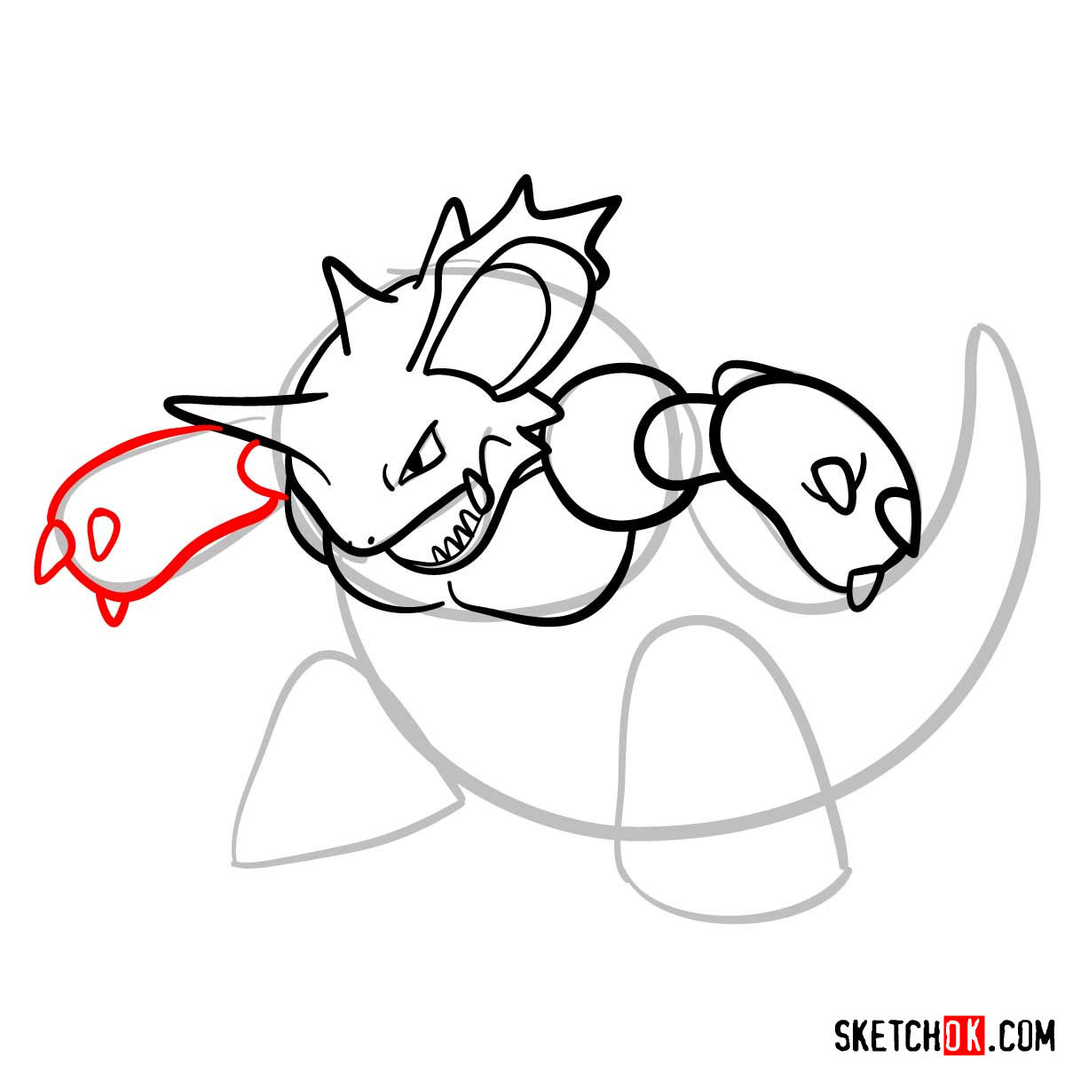 How to draw Nidoking Pokemon - step 08