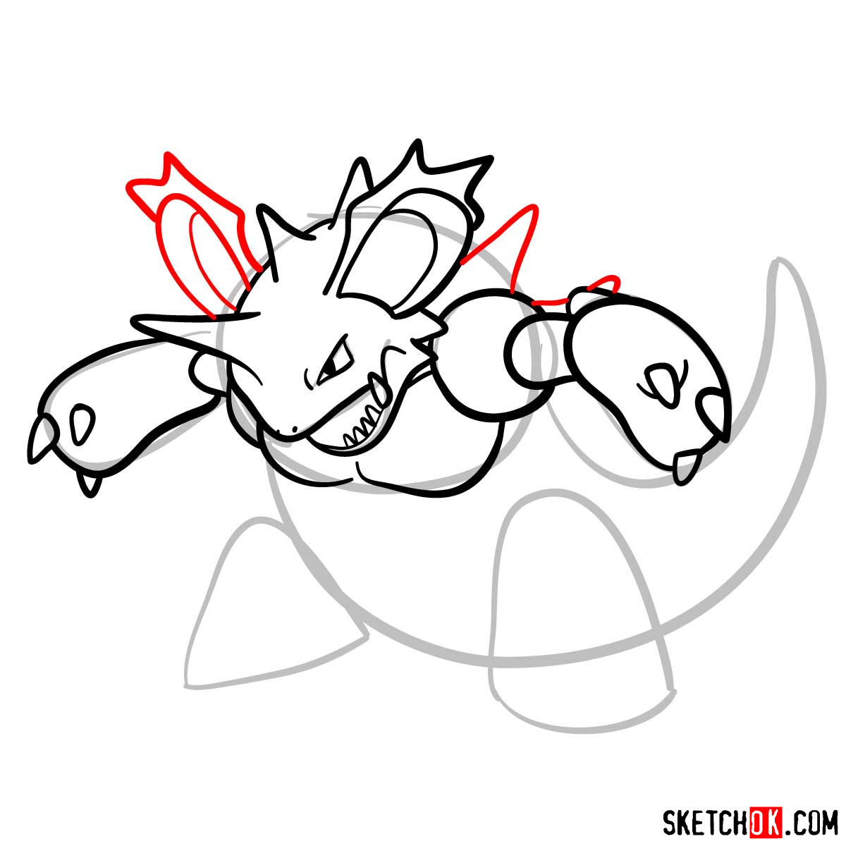 How to draw Nidoking Pokemon - step 09