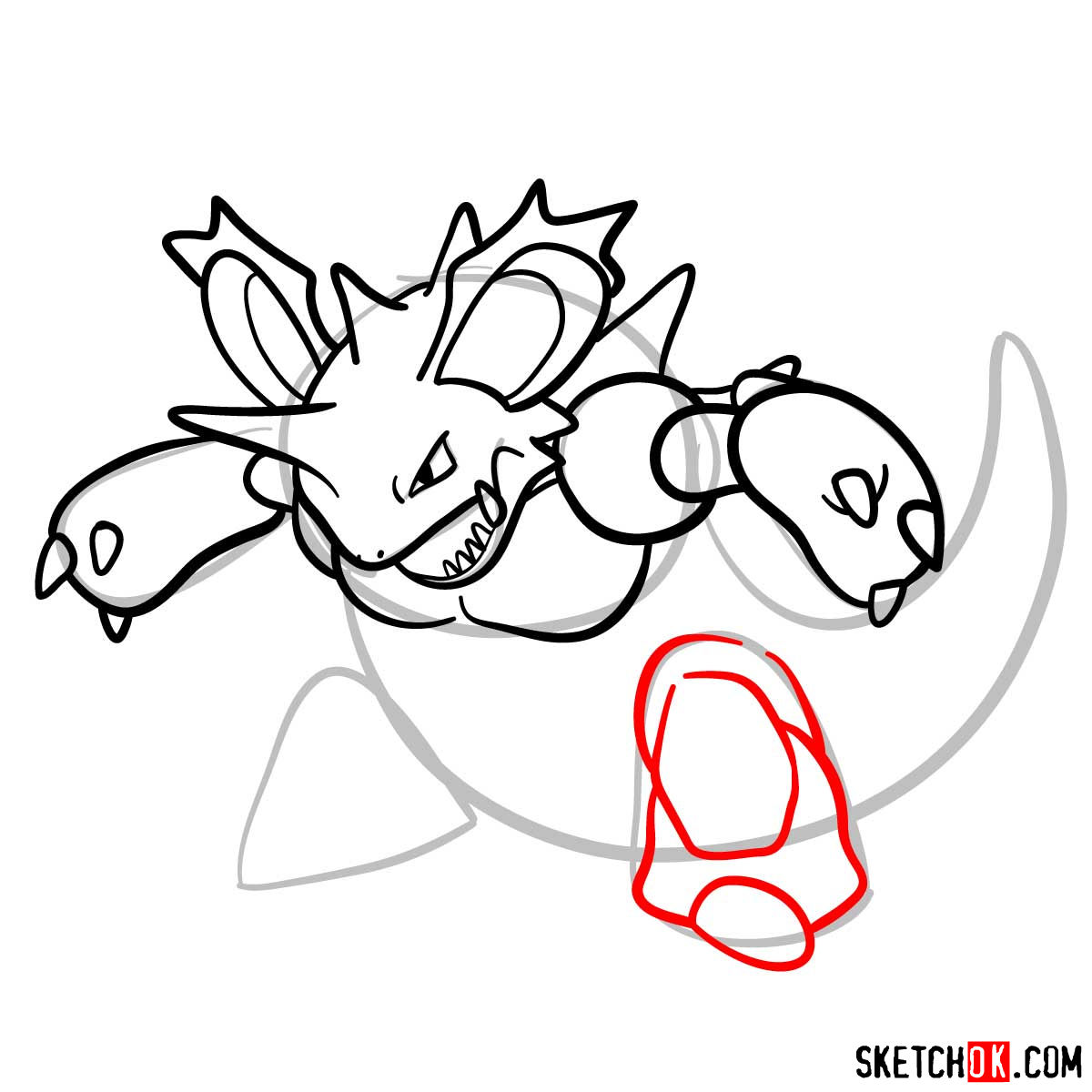 How to draw Nidoking Pokemon - step 10