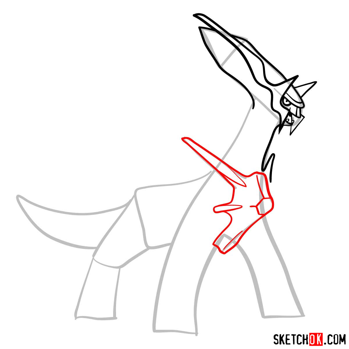 How to draw Dialga Pokemon - step 06