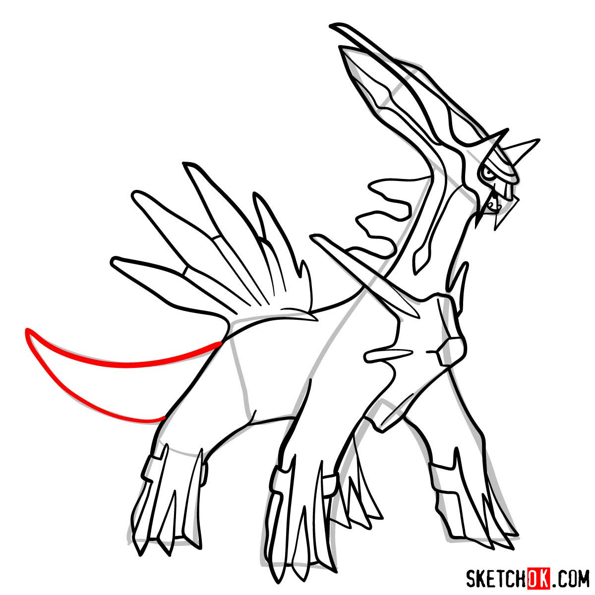 How to draw Dialga Pokemon Sketchok easy drawing guides