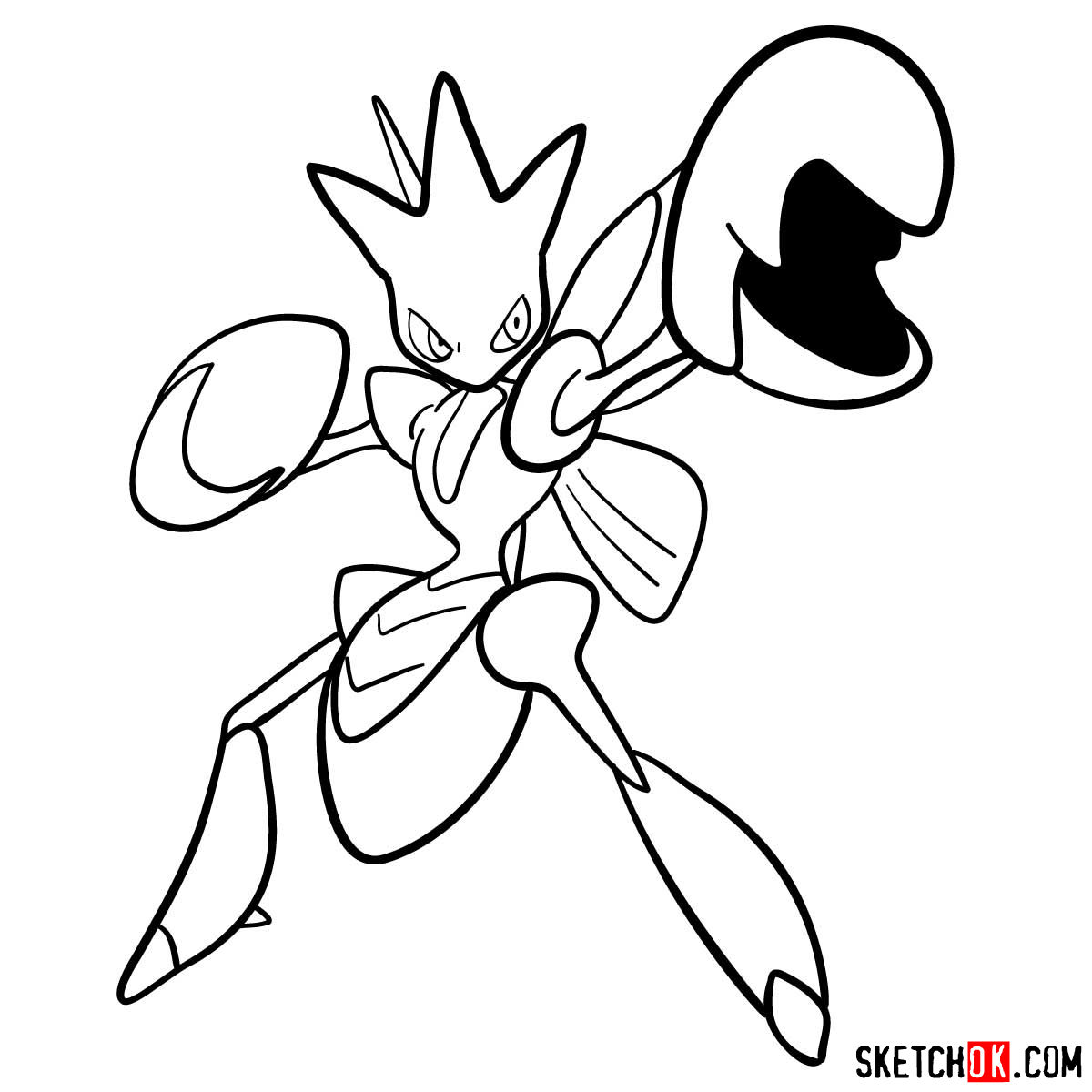 How to draw Scizor Pokemon - step 13