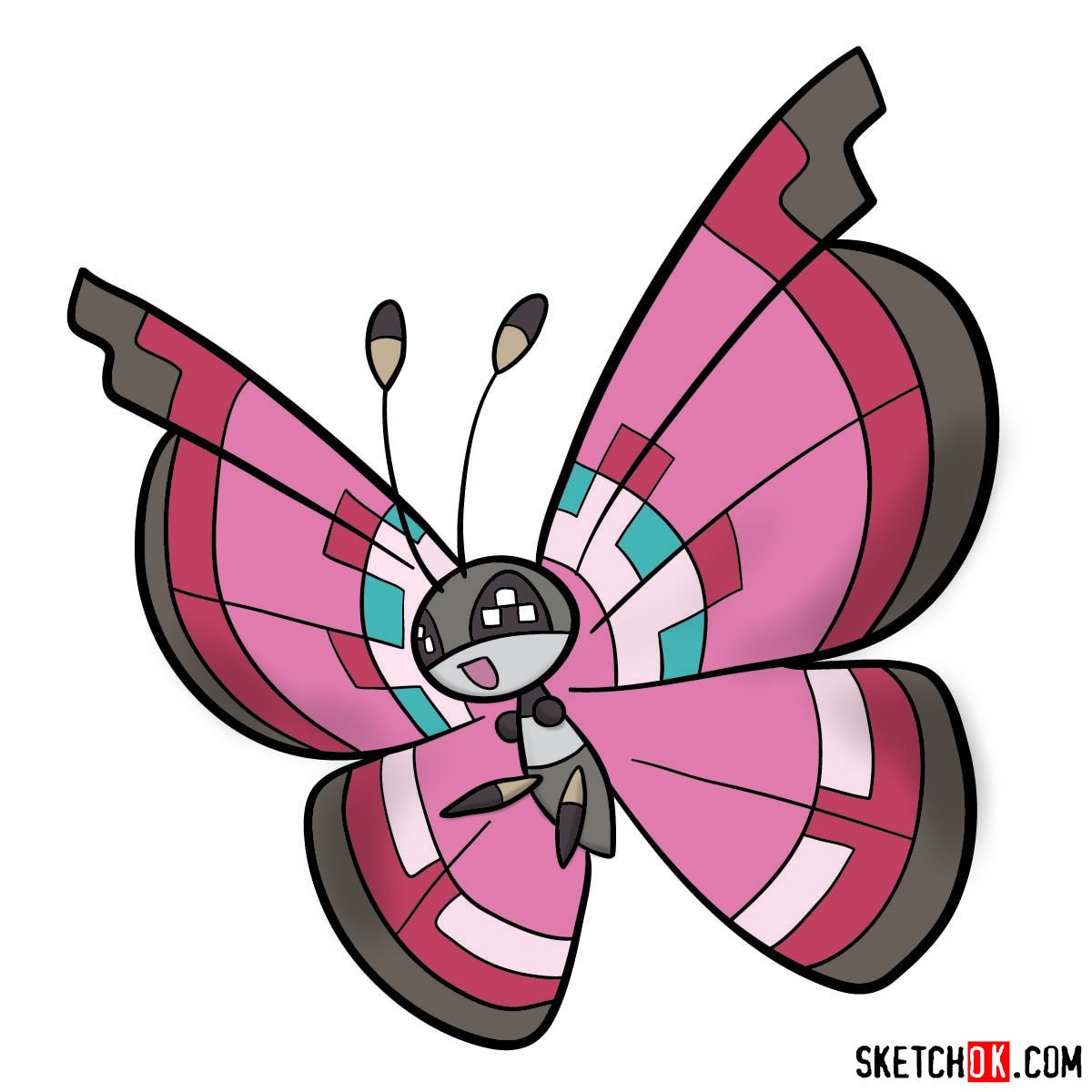 How to draw Vivillon Pokemon