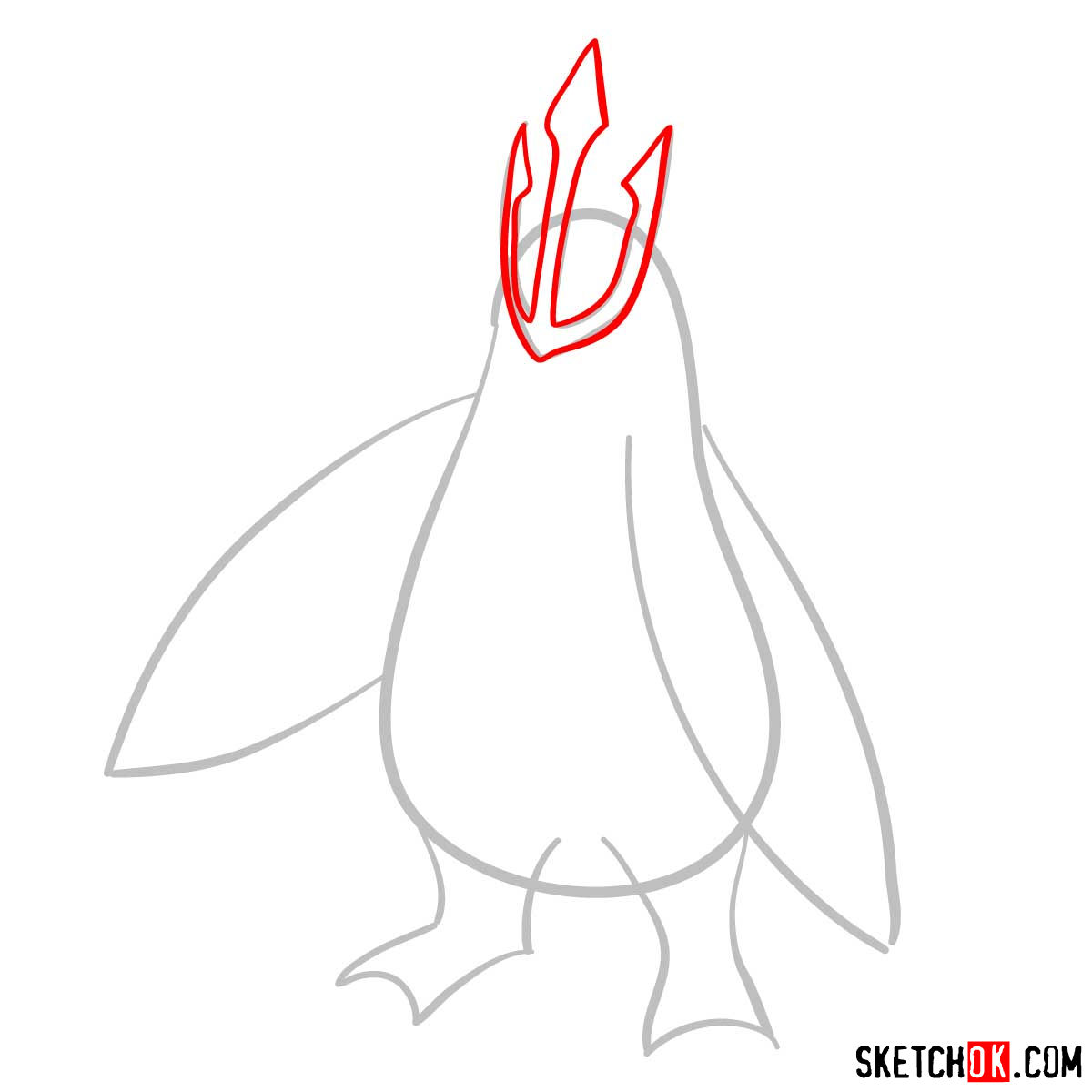 How to draw Empoleon Pokemon - step 03