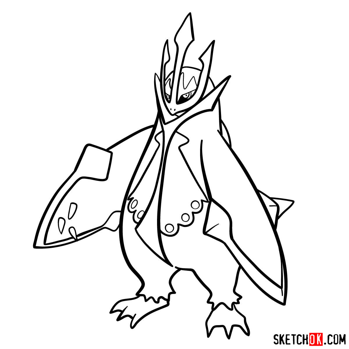 How to draw Empoleon Pokemon - step 11