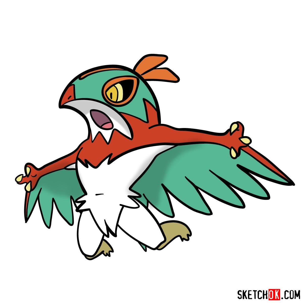 How to draw Hawlucha Pokemon