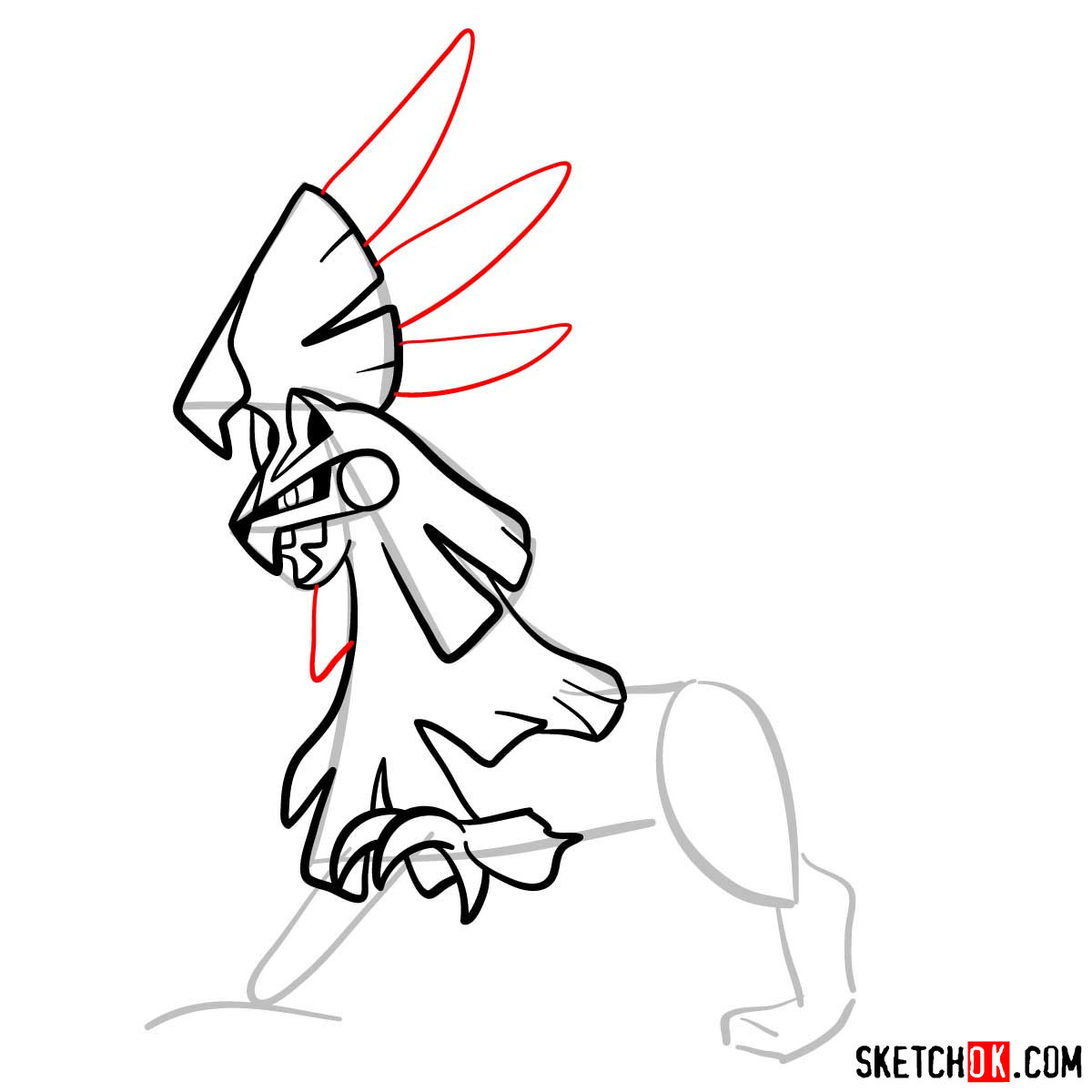 How to draw Silvally Pokemon - step 09