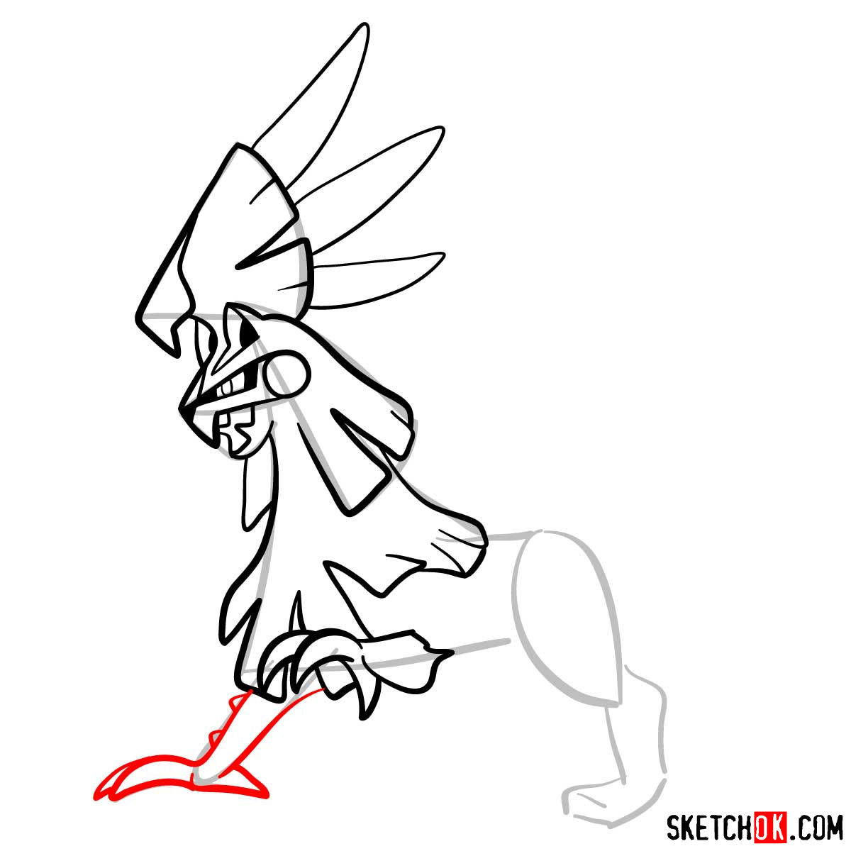 How to draw Silvally Pokemon - step 10