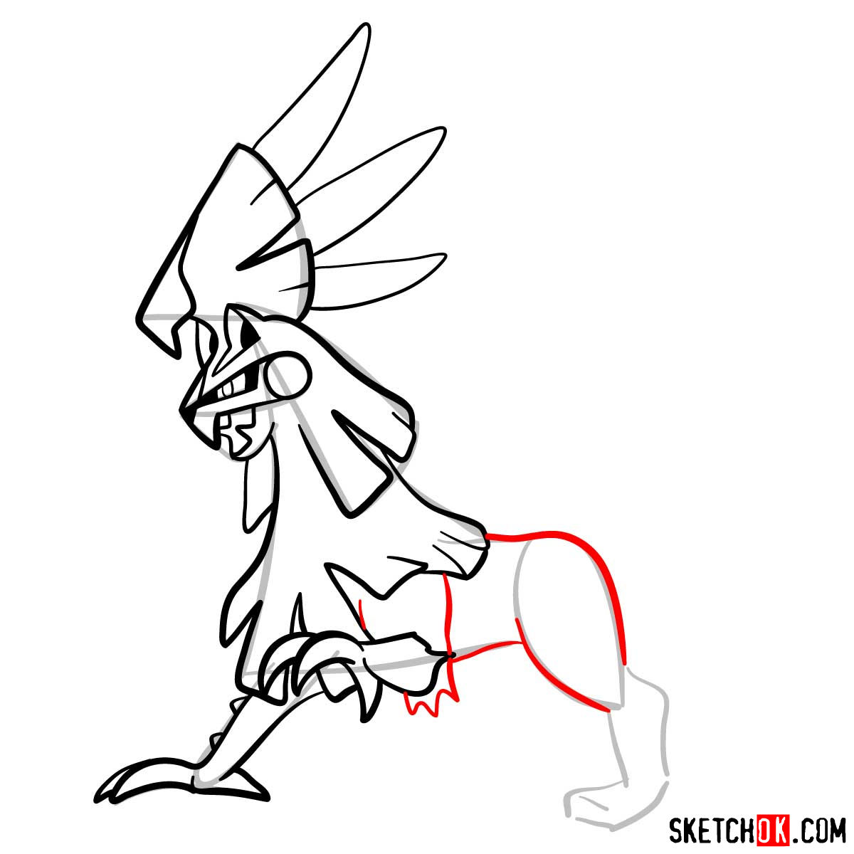 How to draw Silvally Pokemon - step 11