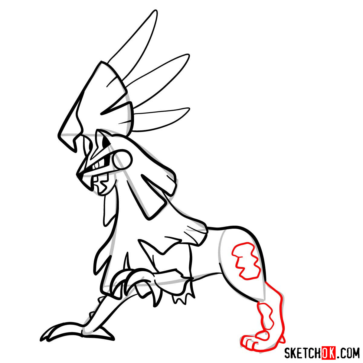 How to draw Silvally Pokemon - step 12