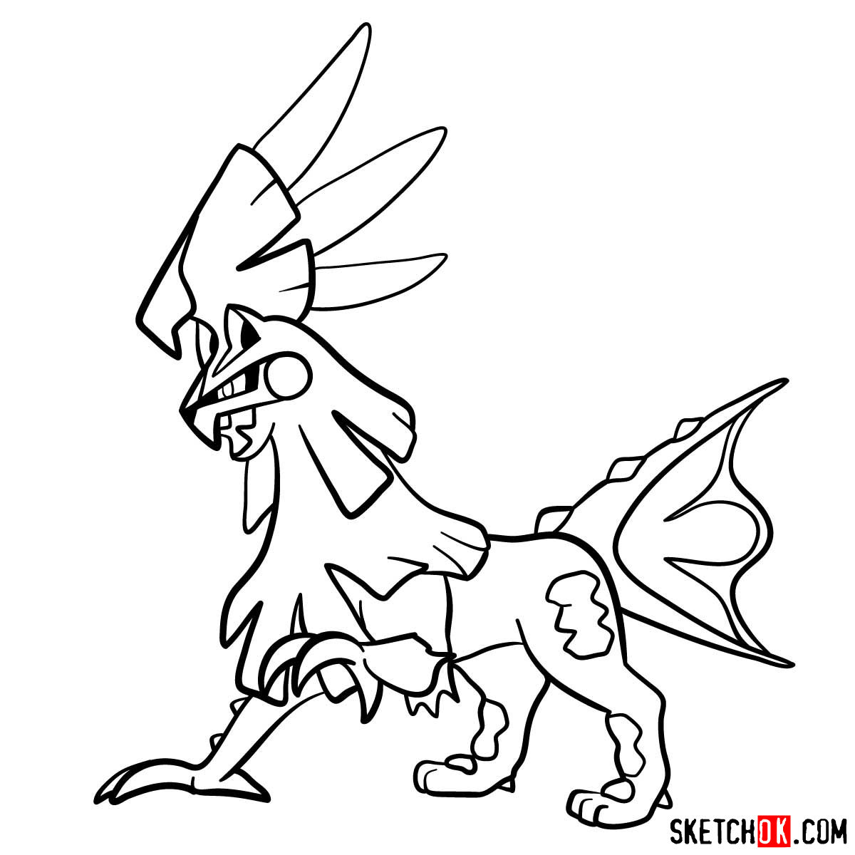 How to draw Silvally Pokemon - step 15