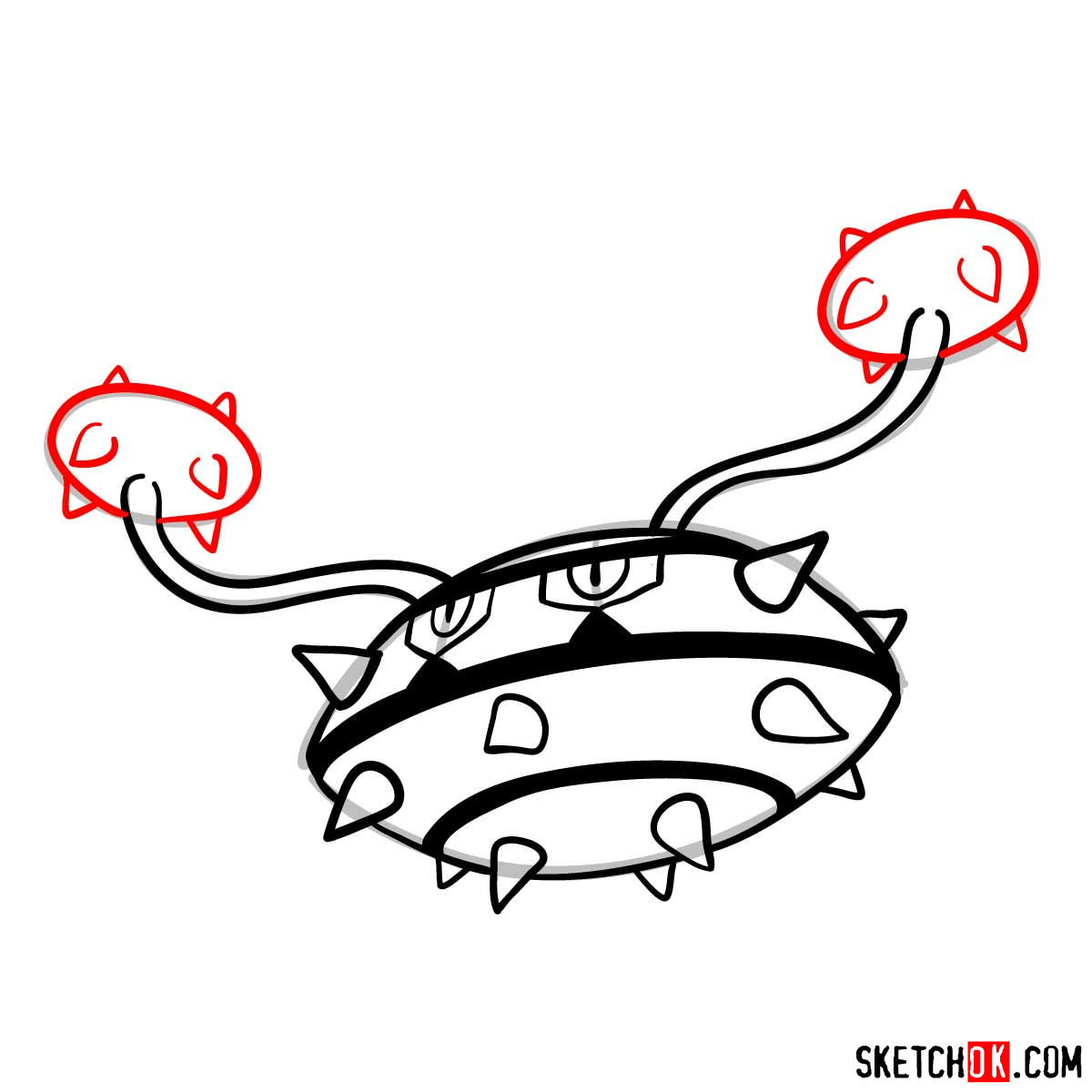 How to draw Ferrothorn Pokemon - step 09