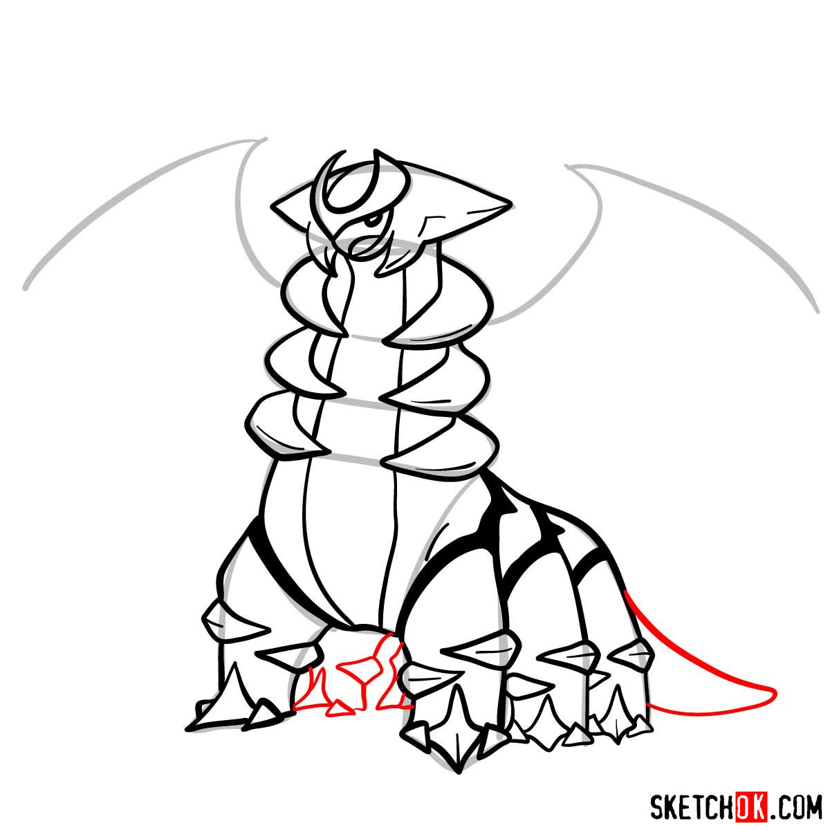 How to draw Giratina Pokemon - step 13