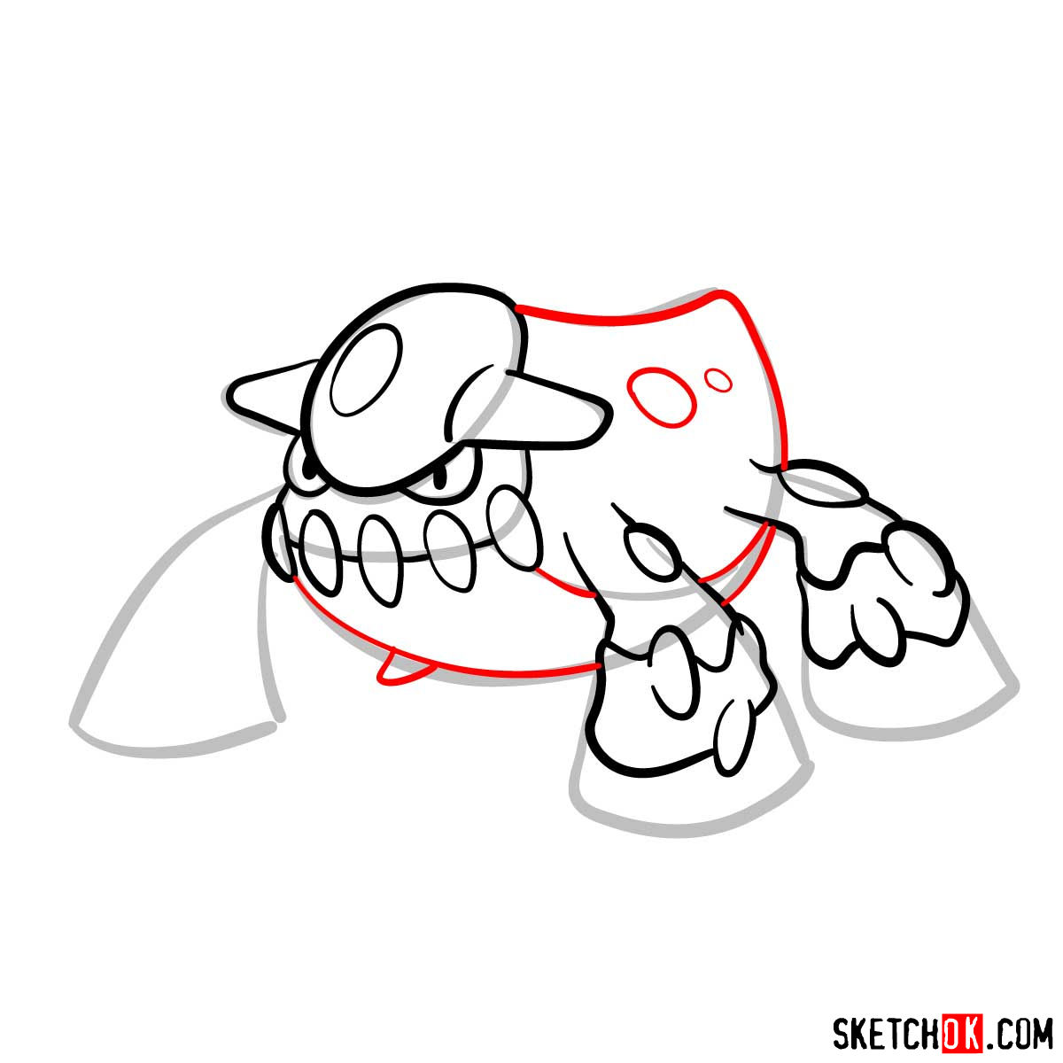 How to draw Heatran Pokemon - step 08
