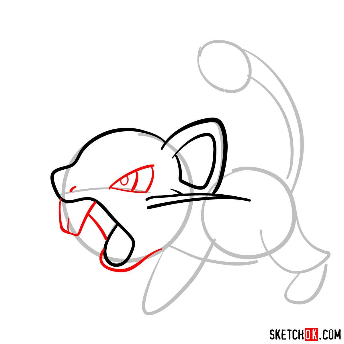 How to draw Rattata Pokemon - step 04