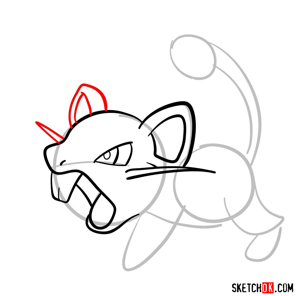 How to draw Rattata Pokemon - step 05