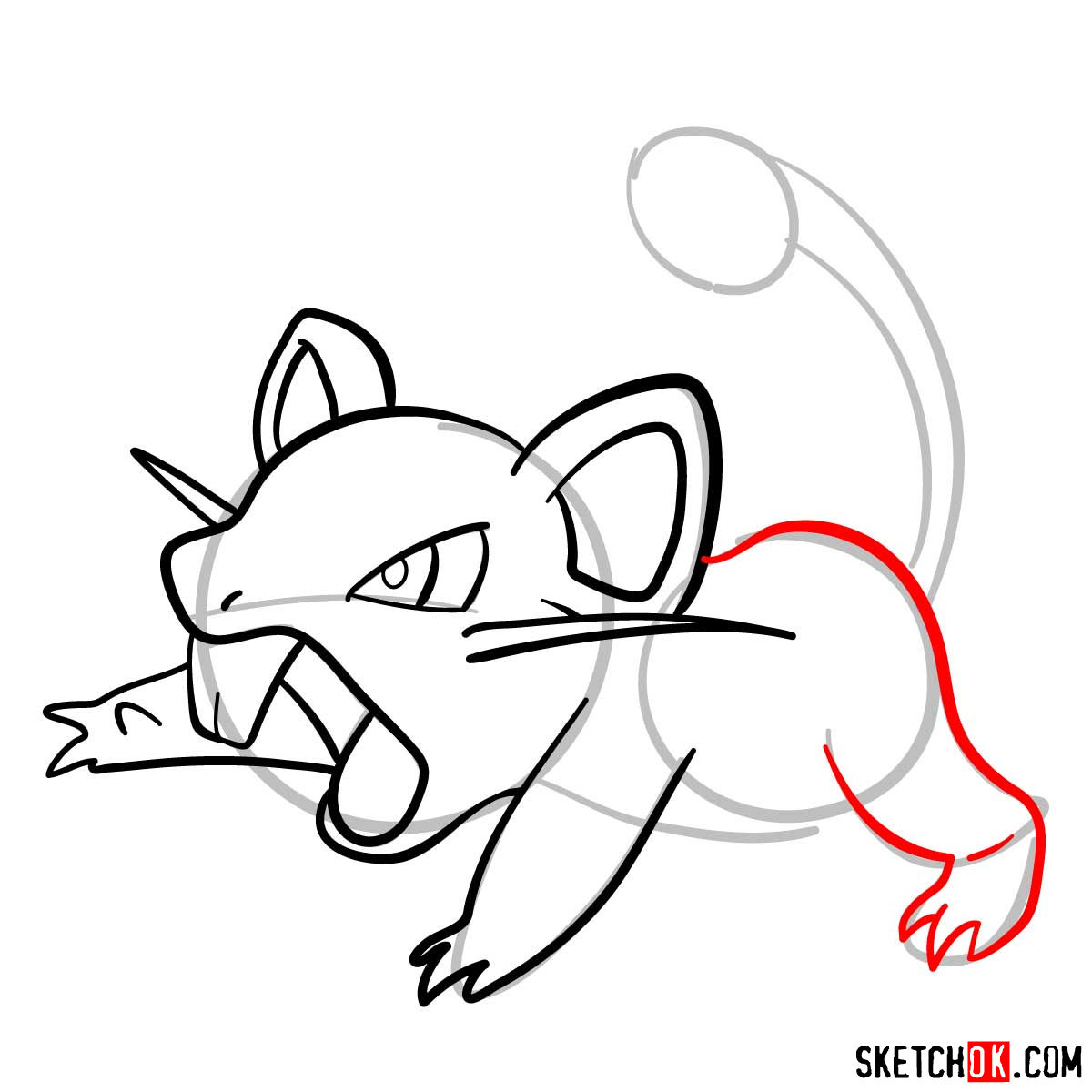 How to draw Rattata Pokemon - step 07