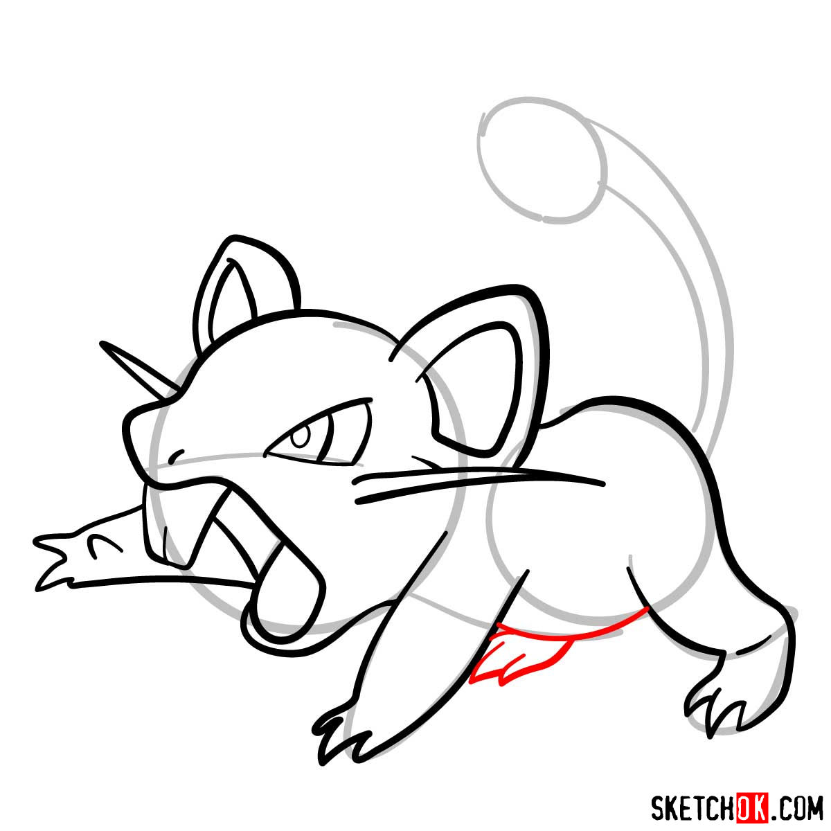 How to draw Rattata Pokemon - step 08