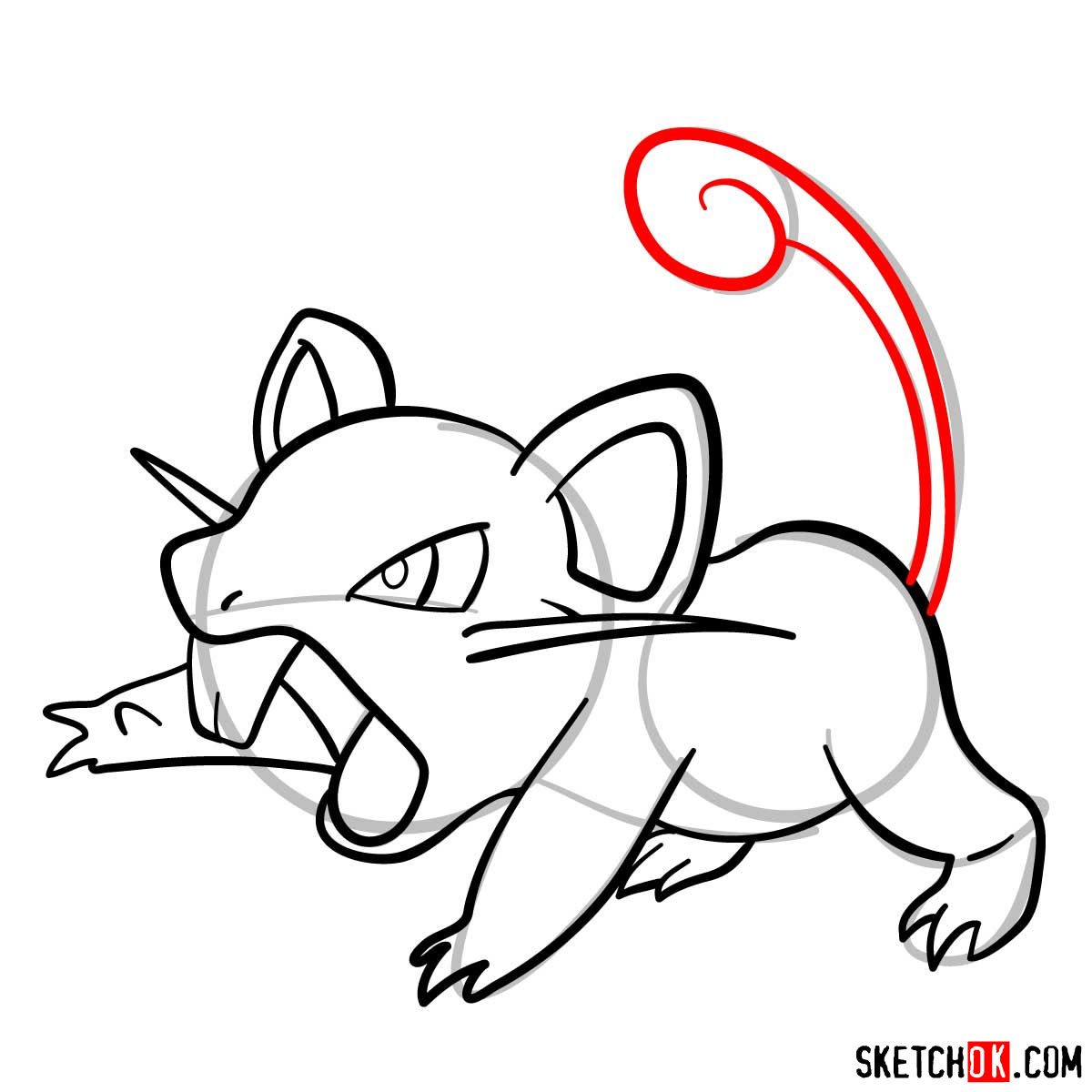 How to draw Rattata Pokemon - step 09