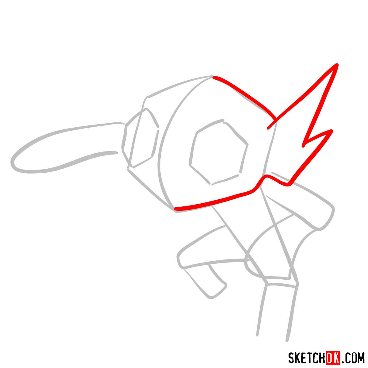 How to draw Sableye Pokemon - step 03