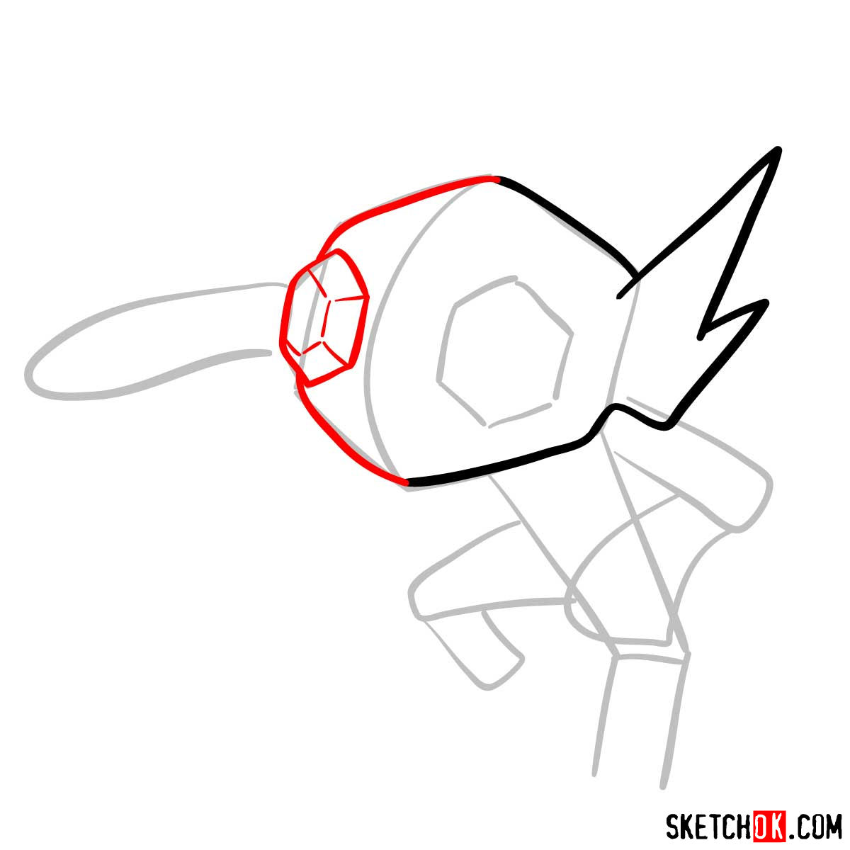How to draw Sableye Pokemon - step 04