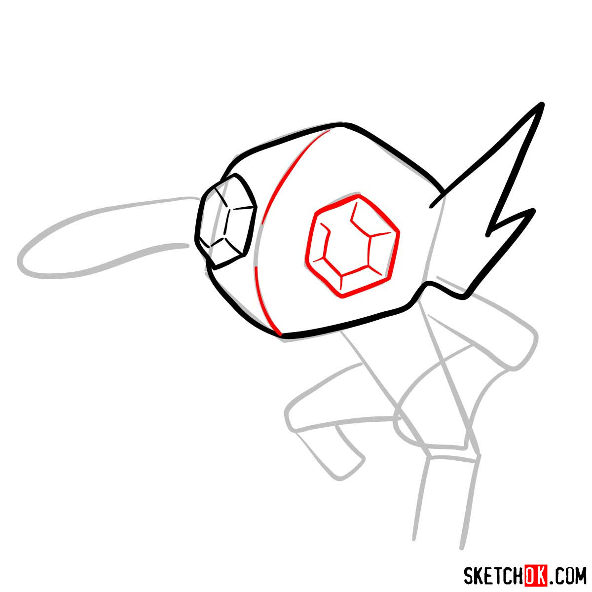 How to draw Sableye Pokemon - step 05