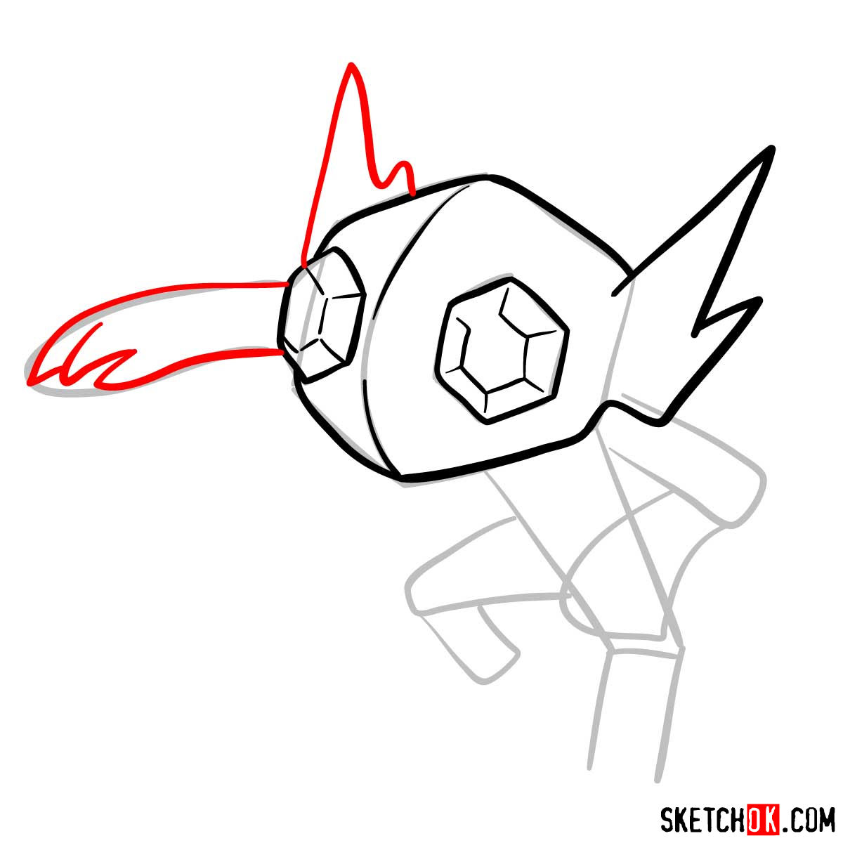 How to draw Sableye Pokemon - step 06