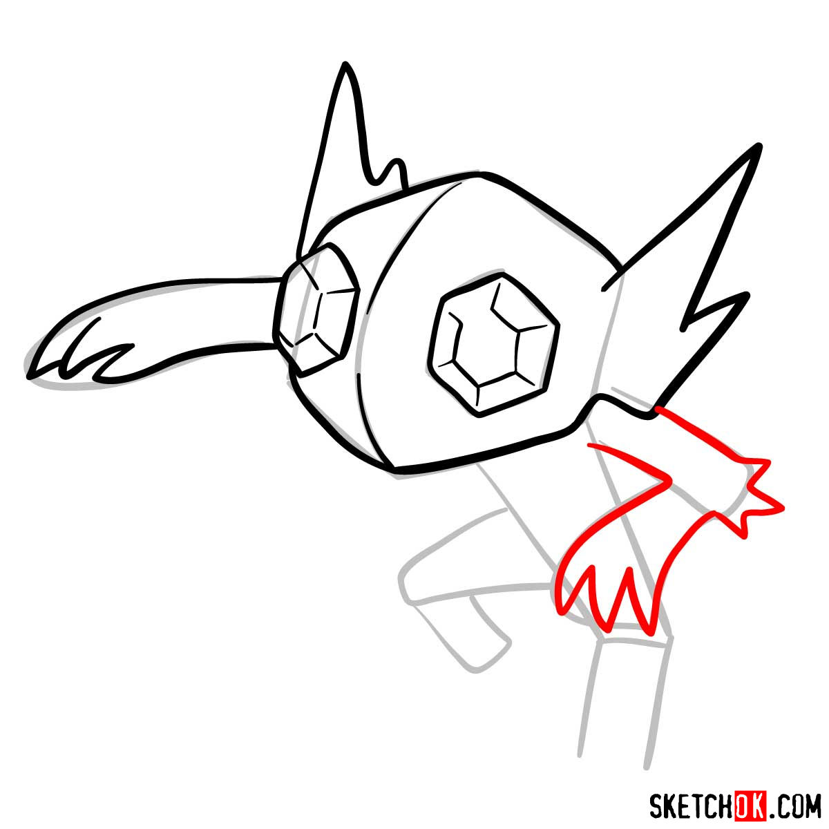 How to draw Sableye Pokemon - step 07