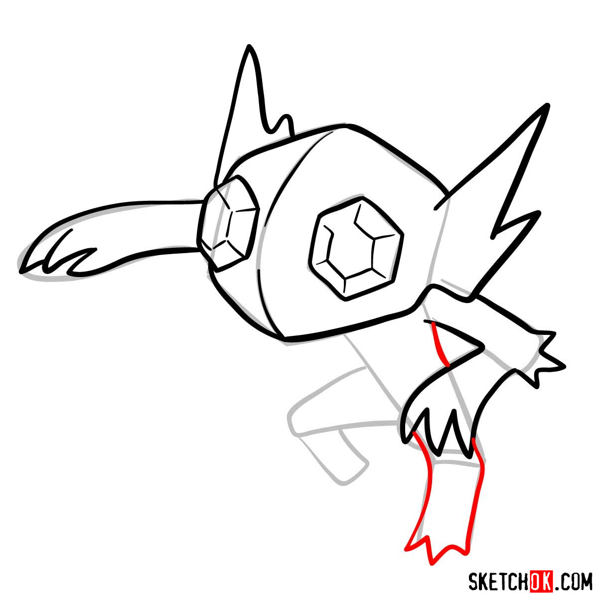 How to draw Sableye Pokemon - step 08