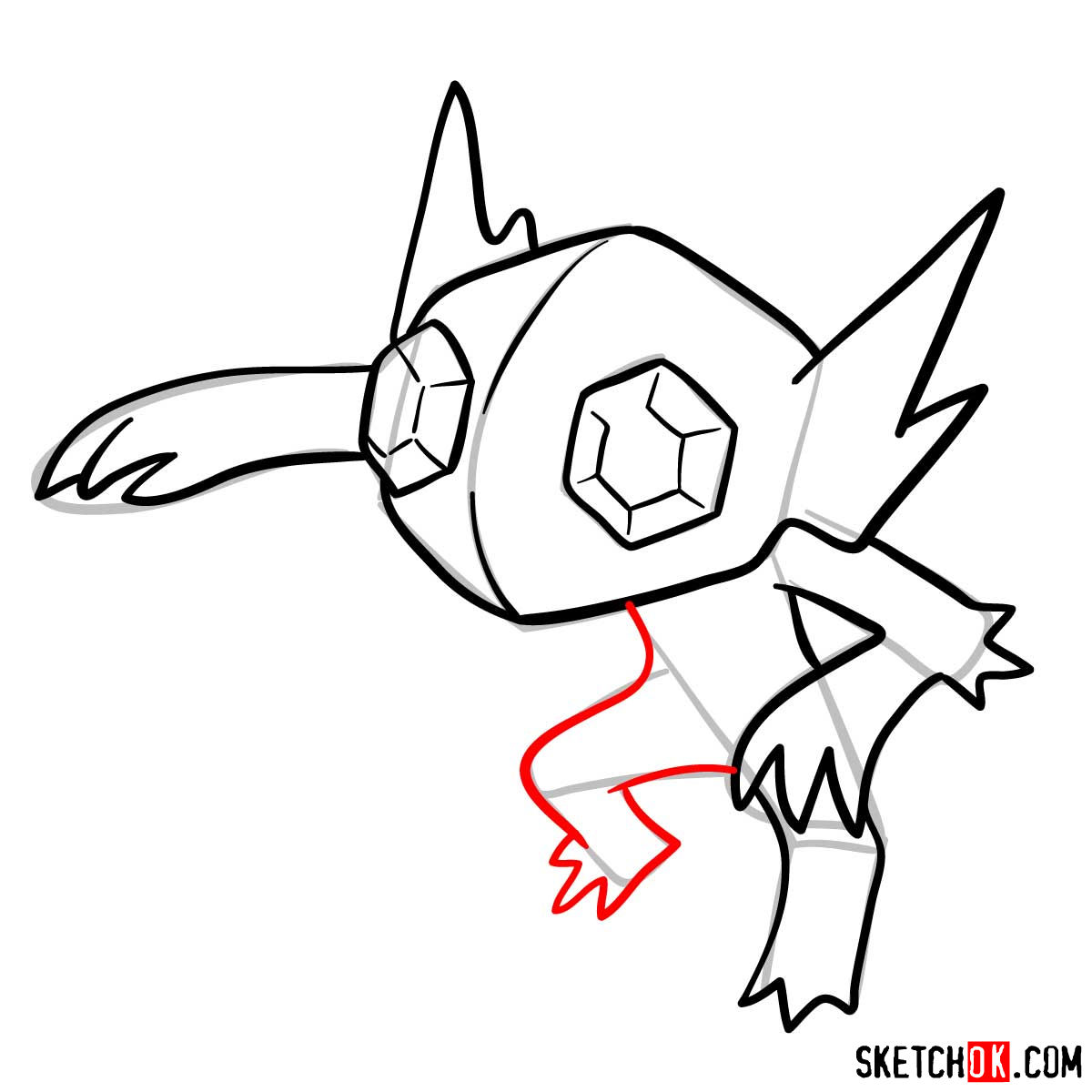 How to draw Sableye Pokemon - step 09