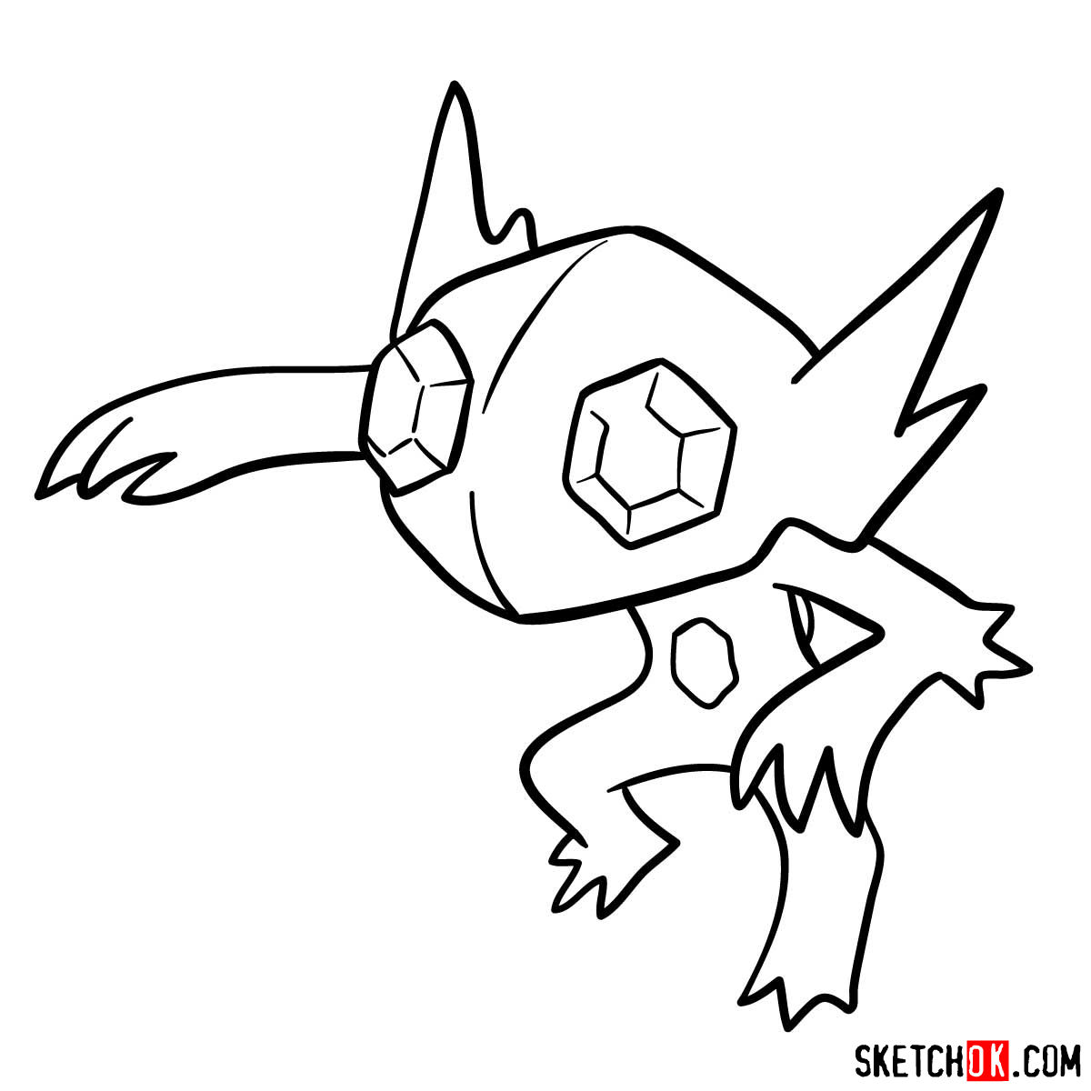 How to draw Sableye Pokemon - step 11