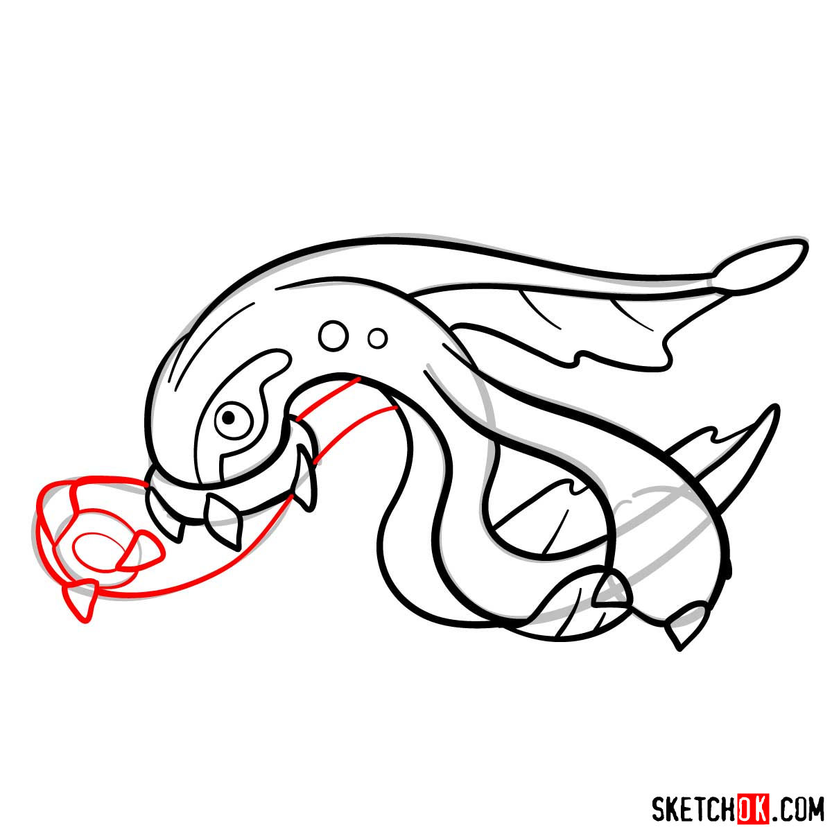 How to draw Eelektross Pokemon - step 11