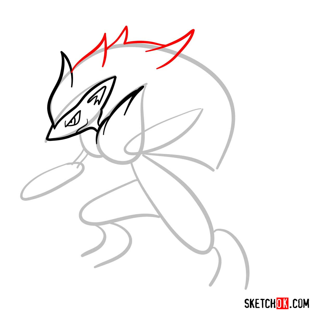 How to draw Zoroark Pokemon - step 06