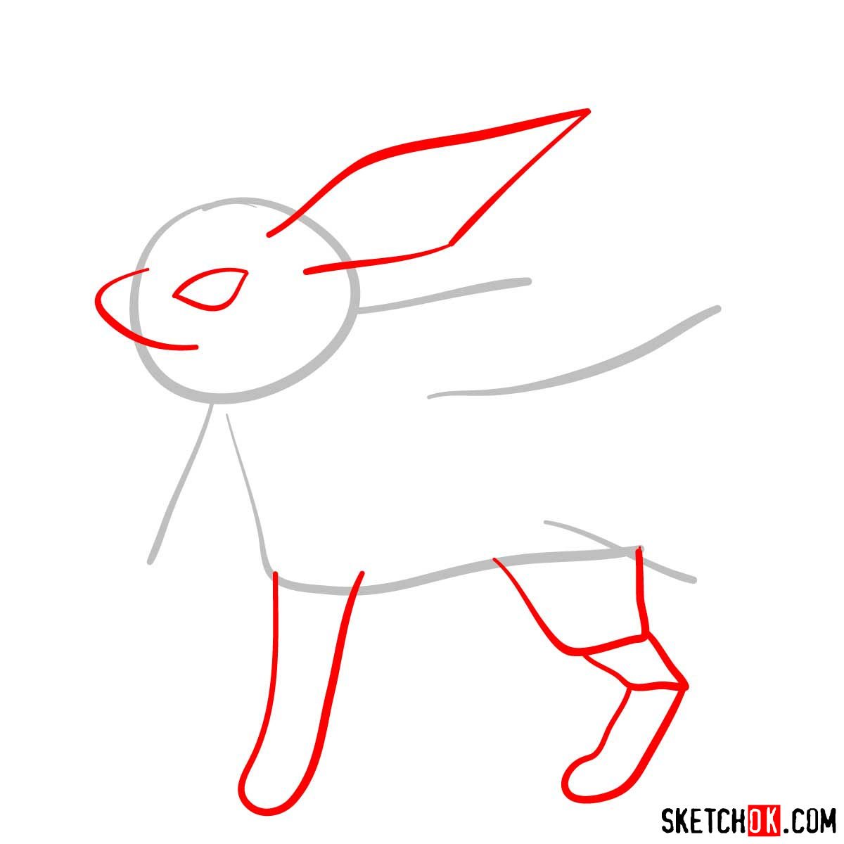 How to draw Jolteon Pokemon - step 02
