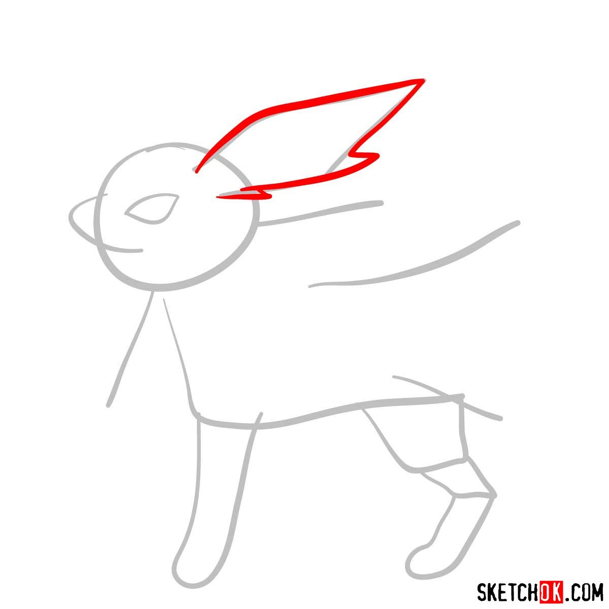 How to draw Jolteon Pokemon - step 03