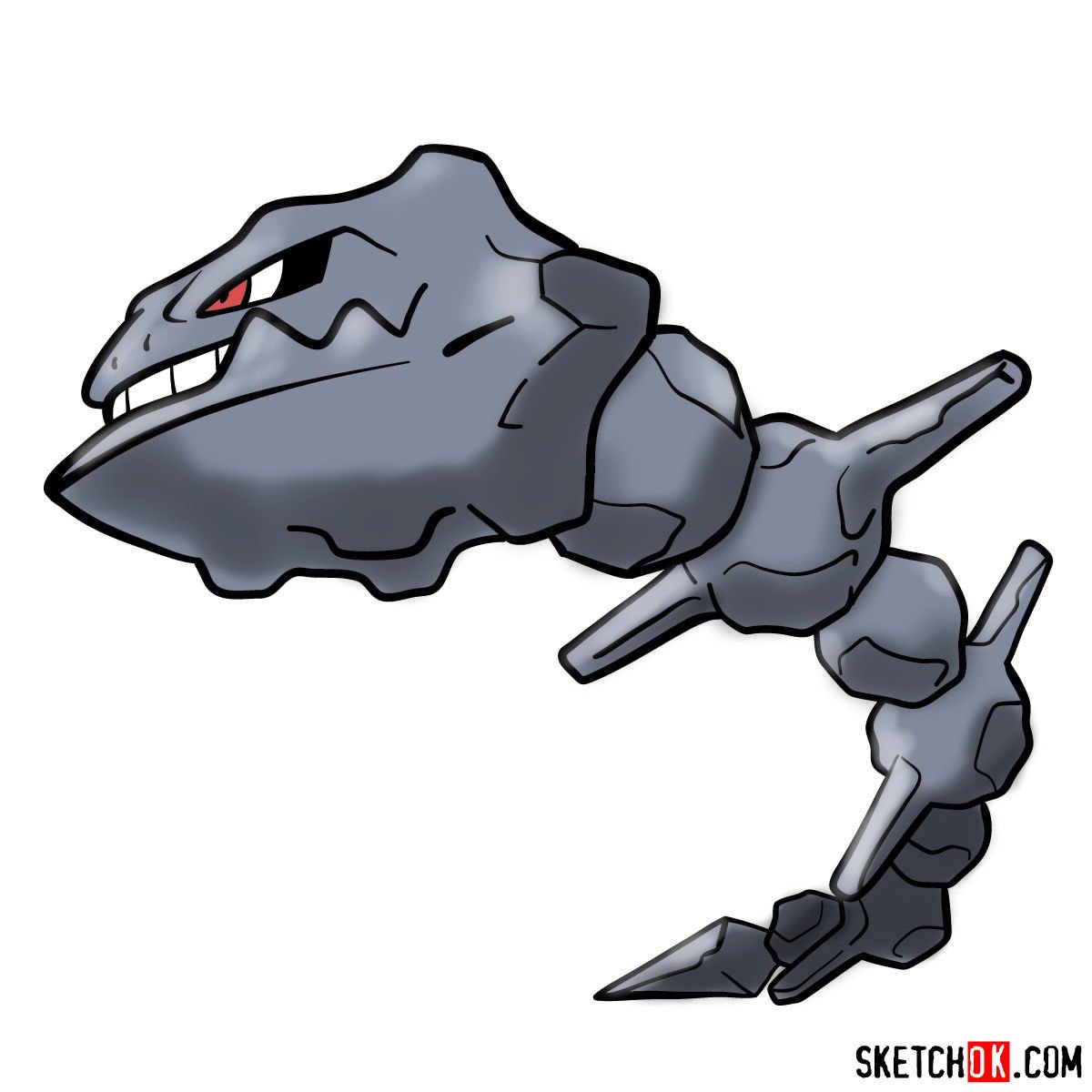 How to draw Steelix Pokemon