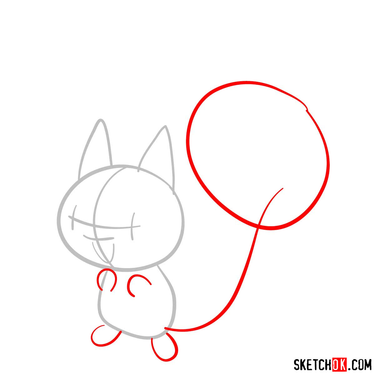 How to draw Pachirisu Pokemon - step 02