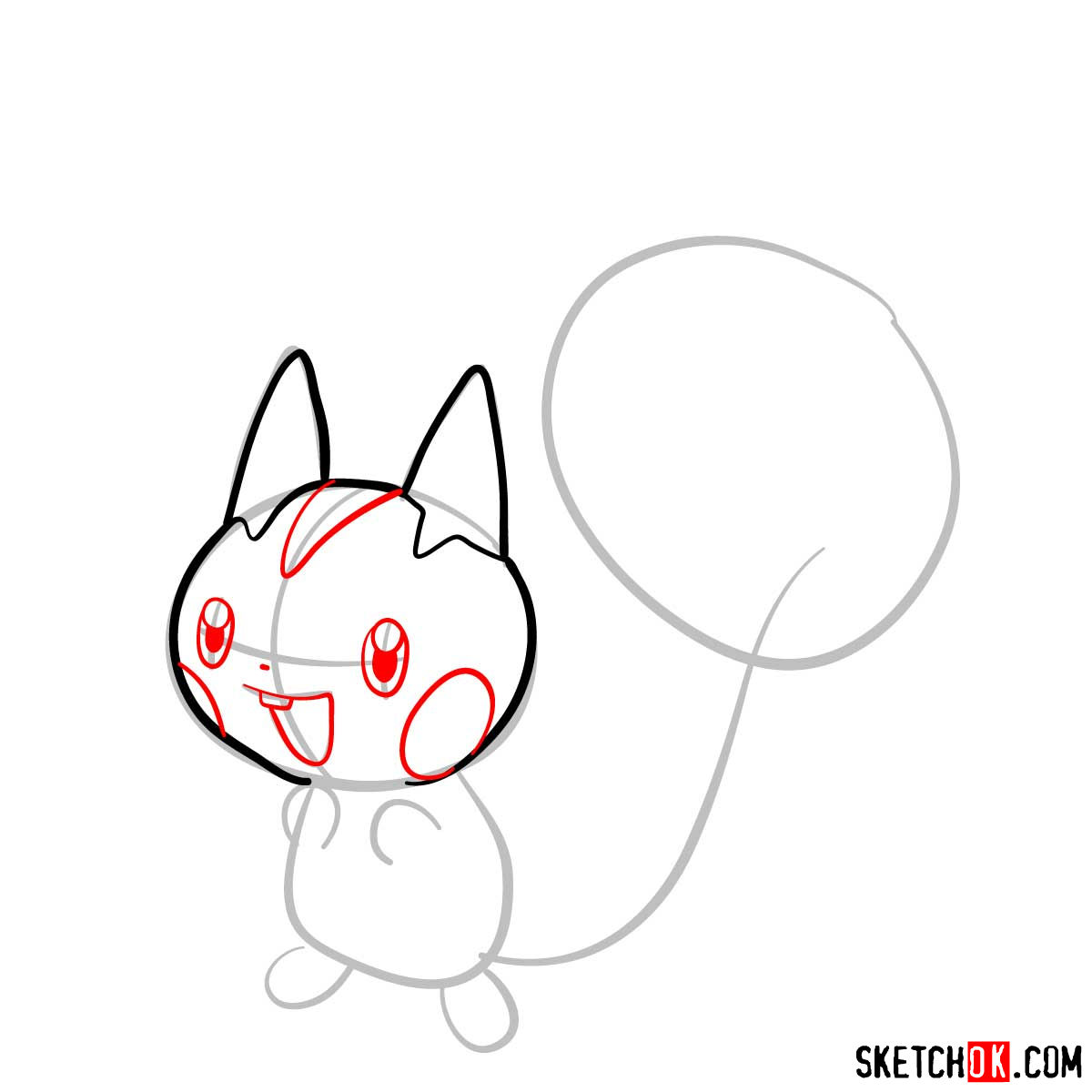 How to draw Pachirisu Pokemon - step 04