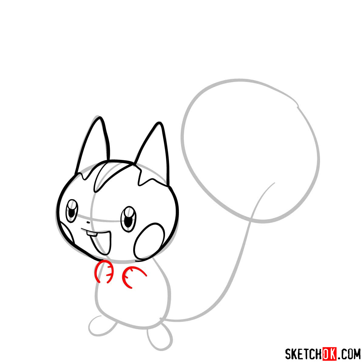 How to draw Pachirisu Pokemon - step 05