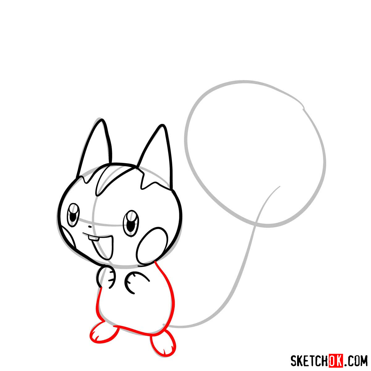 How to draw Pachirisu Pokemon - step 06