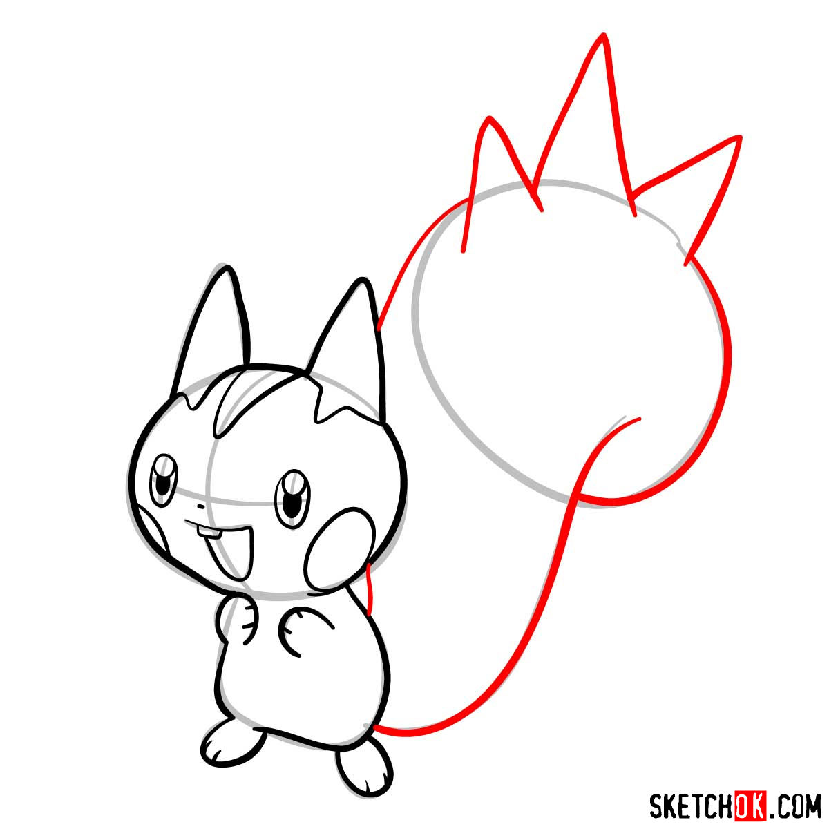 How to draw Pachirisu Pokemon - step 07