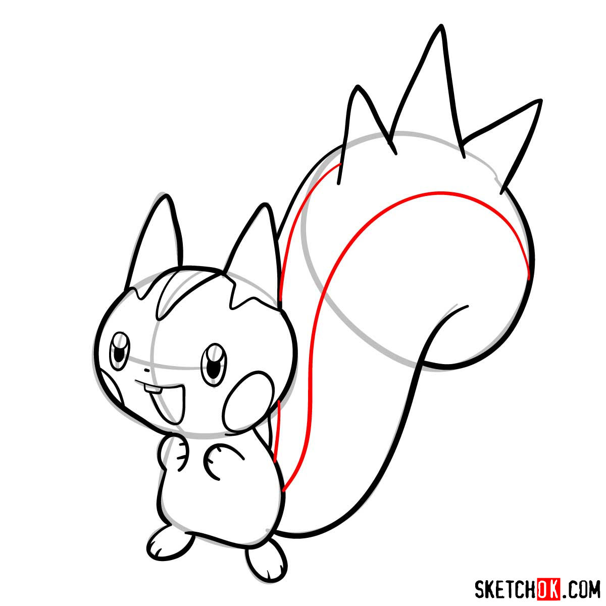 How to draw Pachirisu Pokemon - step 08