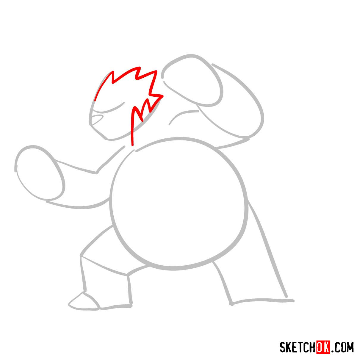 How to draw Pangoro Pokemon - step 03