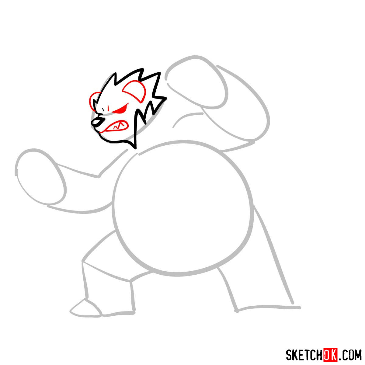How to draw Pangoro Pokemon - step 05