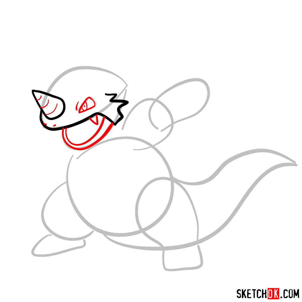 How to draw Rhydon Pokemon - step 04