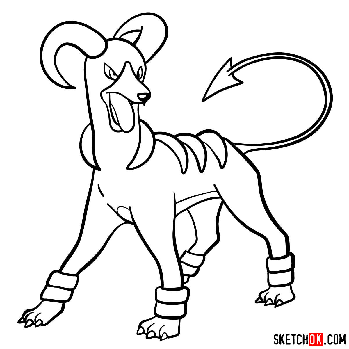 How to draw Houndoom Pokemon - step 13