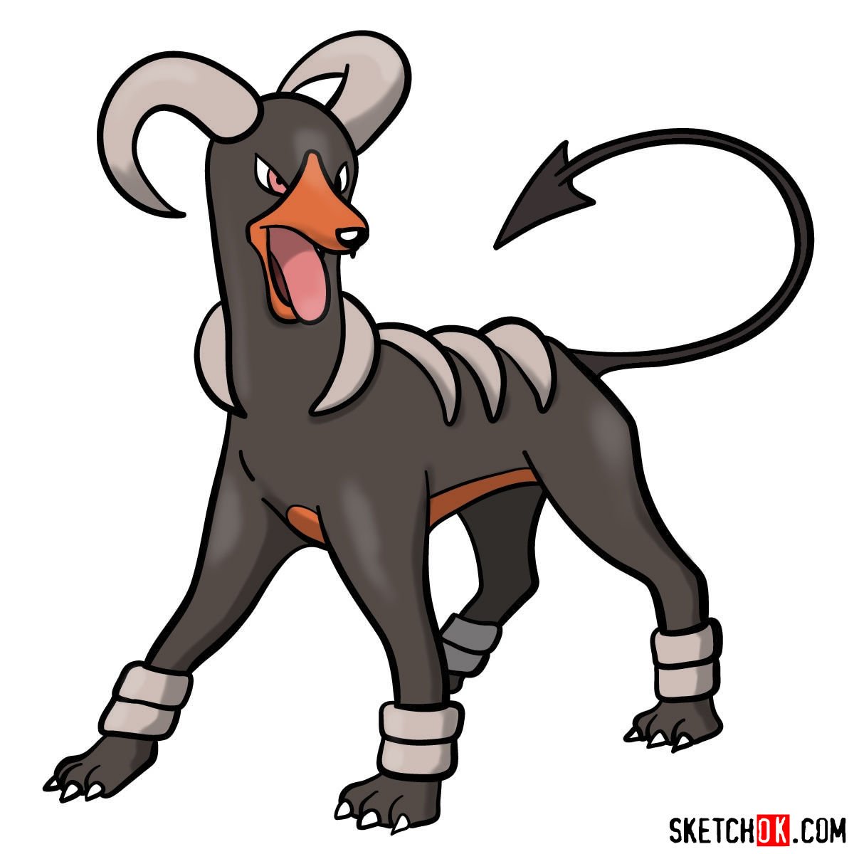 Pokémon types Gray wolf Houndoom, pokemon, purple, violet png | PNGEgg